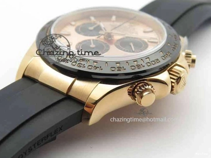 MiroTime 0316 RelaxedFit Daytona 116515 Noob 1:1 Best Edition Rose Gold Dial On Black Rubber Strap A7750(Free Extra Strap) 3740